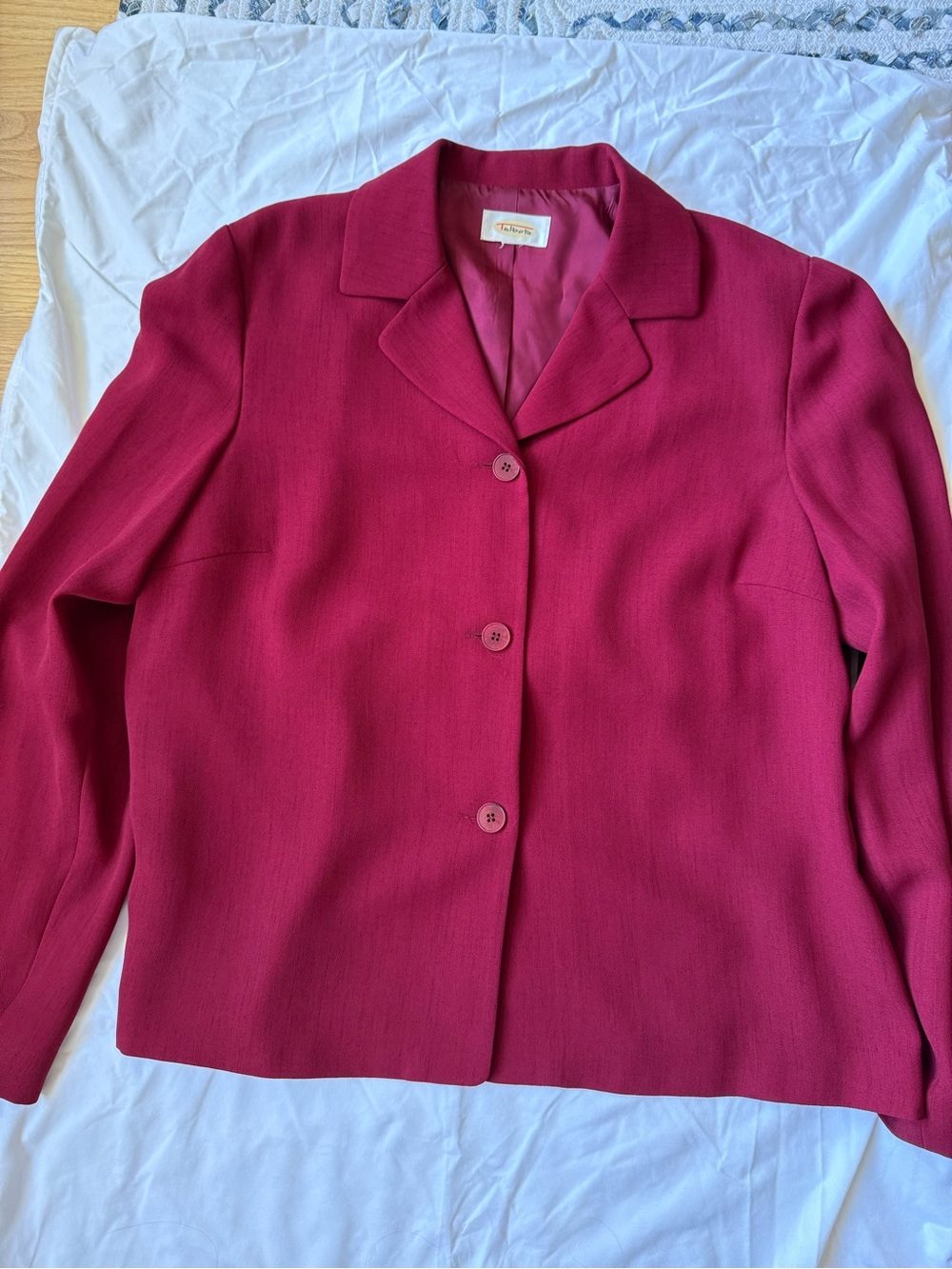 Women's Burgundy Button-Front Jacket